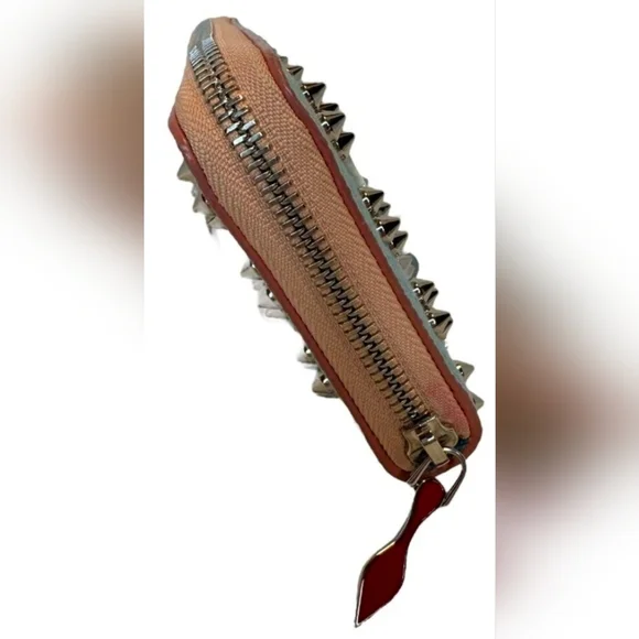 Christian Louboutin Blue Denim Mix Pearl Panettone Continental Wallet - Picture 4 of 6